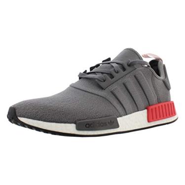 Imagem de adidas Originals Tênis masculino NMD_R1 Legacy, Cinza quatro/Cinza Quatro/Vermelho Choque, 46