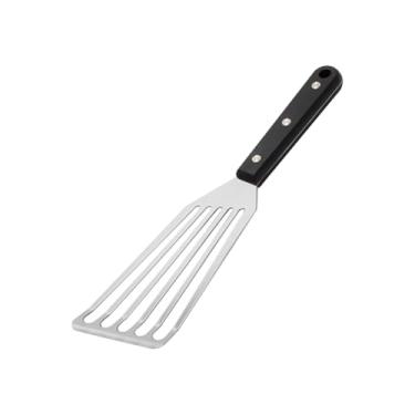 Imagem de GSHLLO Espátula de fritura de peixe de aço inoxidável espátula de ovo frito espátula flipper espátulas de cozinha resistentes utensílios de cozinha com bordas chanfradas para hambúrguer de panqueca