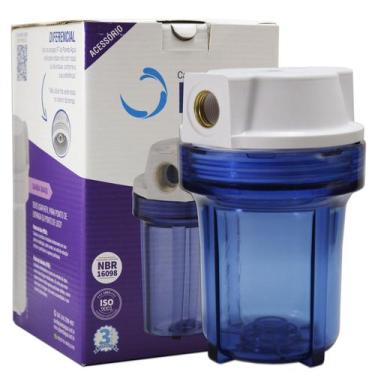 Imagem de Carcaça do Filtro Azul 5" Rosca 1/2 Sem Elemento Filtrante - Planeta Á