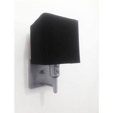 Imagem de Arandela Quadrada Vivare Md-2019 Base Cinza Com Interruptor E Cúpula Em Tecido - Bivolt Cinza-preto 127-220v