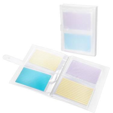Imagem de Organizador de cartão de índice 4 x 6, fichário de plástico transparente para cartão flash, armazenamento de cartão de notas, suporte de cartão de receita, 50 folhas, capacidade para 200 cartões
