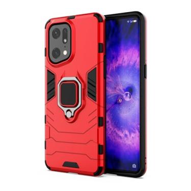 Imagem de SORAKA Capa para OPPO Find X5 Pro 5G com suporte para anel Capa Slim Fit de TPU macio Capa OPPO Find X5 Pro 5G com placa de metal para suporte magnético de telefone para carro