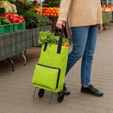 Imagem de Carrinho de Carga Dobrável, Plataforma de Mão, 40 kg, Alumínio e ABS, 3 Estágios de Altura, Preto
