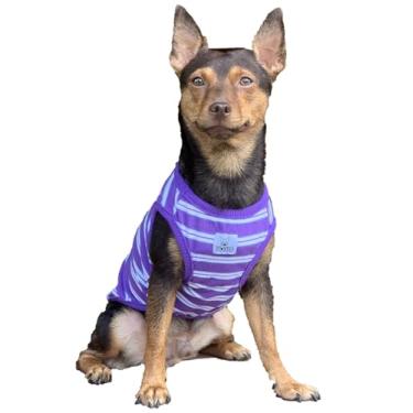 Imagem de YQYS Camisa de cachorro para cães pequenos de 0,5 a 6,8 kg, roupas para cães de algodão macio com tecido elástico, camisetas com estampa listrada para Chihuahua Yorkie Maltês, lavável na máquina, uso