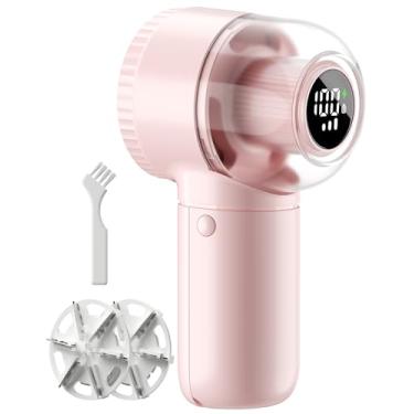 Imagem de Barbeador de tecido com escova de fiapos, barbeador de fiapos grande com visor digital, removedor de fiapos de 3 velocidades com lâminas de 6 folhas, barbeador elétrico para remover bolinhas para