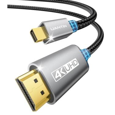 Imagem de UANTIN Cabo Mini DisplayPort para HDMI de 1,8 m | Cabo trançado 4K Thunderbolt 2 (DP) para HDMI, mini porta de exibição para MacBook Air/Pro 2009-2015, Mac mini, Surface Pro/Dock