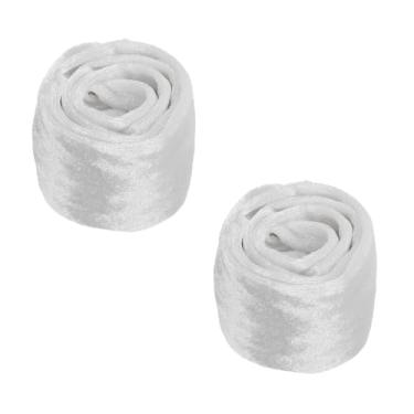 Imagem de PATIKIL Capa de corrente de lustre de 0,8 m, 2 peças de tecido de veludo manga de corrente de tecido capas decorativas para fios de candelabro, cabo giratório, estilo zíper, branco