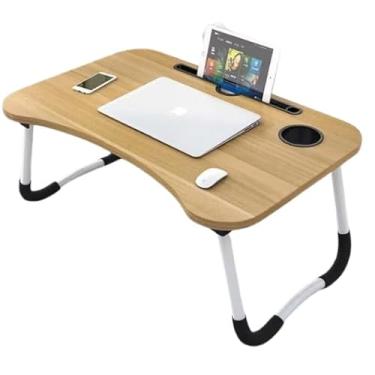 Imagem de Mesa Dobrável Portátil Para Notebook Tablet Ipad Home Office Cama Refeição Em MDF(Madeira Escura)