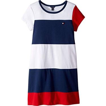 Imagem de Tommy Hilfiger Camiseta feminina manga curta logotipo clássico bandeira gola redonda, Bandeira azul, 16