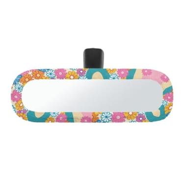 Imagem de Bulopur Capa de espelho retrovisor boho hippie de pelúcia fofa para carro retrovisor universal para a maioria dos veículos, antipoeira, antiarranhões, acessórios internos de carro removíveis