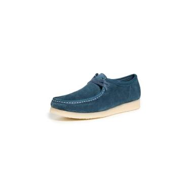 Imagem de Clarks Wallabee Oxford masculino, Camurça azul-marinho/azul-petróleo, 41