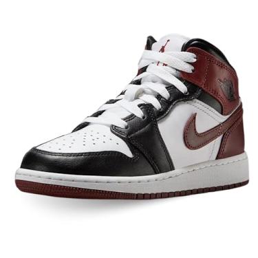 Imagem de Tênis infantil Air Jordan 1 Mid SE (HF3193-102, Branco/Preto/Pônei Escuro), Pônei branco/preto/escuro, 21 BR