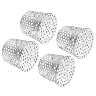 Imagem de PATIKIL Filtro de proteção de calha 8,4 cm - 6,9 cm, pacote com 3 tampas de terminação de PVC, capa de ventilação de tela de tela de malha cônica de aço inoxidável, capa de tubo de escape, filtro