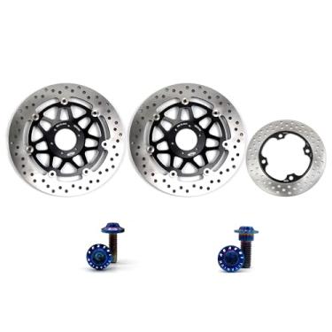 Imagem de Arashi Discos de freio dianteiros traseiros rotores com parafusos de montagem para Honda CB400N 1982-1988, CBR600F 1995-1998, VTR1000F 19997-2007, peças de acessórios de substituição de motocicleta