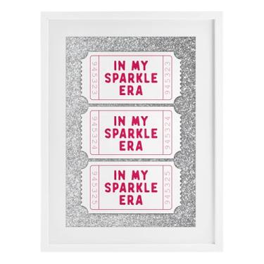 Imagem de Stupell Industries My Sparkle Era Ticket Stubs Impressão emoldurada branca sob vidro, design por Lettered and Lined, 20 x 14