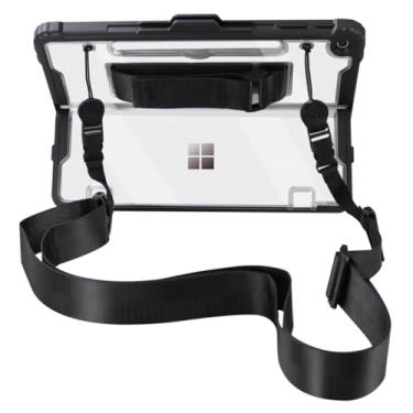 Imagem de Capa transparente para Surface Pro 11/10/9 13 polegadas, capa resistente à prova de choque com alça de ombro, alça de mão, suporte para caneta Stylus, compatível com teclados tipo capa (Surface Pro 9
