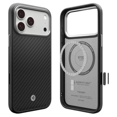 Imagem de Capa Spigen para iPhone 17 Pro, Enzo Aramid T, projetada para Apple iPhone 17 Pro - Preto Prata