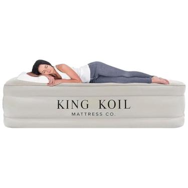Imagem de Colchão de Ar King Koil Luxury 50 centímetros Tamanho Completo Bege com Bomba Integrada para Casa, Acampamento e Convidados - Colchão
