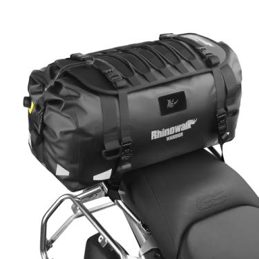 Imagem de Rhinowalk Bolsa traseira de motocicleta impermeável de 40 L, bolsa seca para motocicleta, com grande espaço de armazenamento para acampamento, passeios de barco, ciclismo, motocicleta, preta
