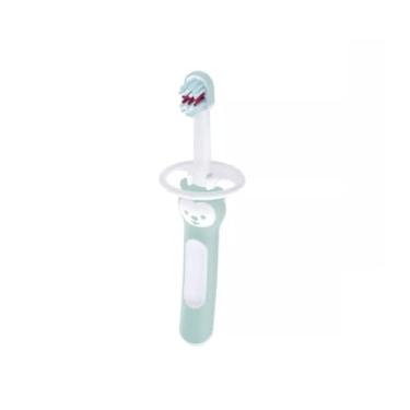 Imagem de MAM Baby 1 Escova de Dentes Baby's Brush com Trava de Segurança para Crianças de 6+ Meses Com Cabo Ergonômico e Fácil de Segurar, Azul
