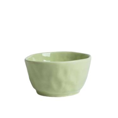 Imagem de Utensílios de mesa criativos simples com tigelas de cerâmica sob o esmalte - tigela de sopa verde leite de 20 cm