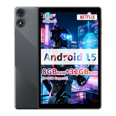 Imagem de NEWISION Tablet Android 15 de 10 polegadas, 8 GB de RAM, 32 GB de armazenamento, processador de 5 núcleos, tela HD IPS 1280 x 800, certificado GMS, bateria de 6000 mAh, tipo C, tablet WiFi, expansível