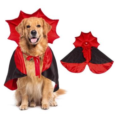 Imagem de Fantasia ADOGGYGO Vampire Devil Dog Capa de Halloween para cães