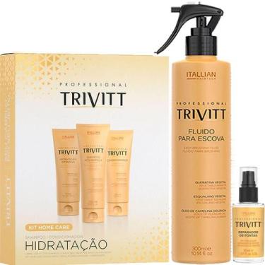 Imagem de Kit Trivit 5pçs: Kit Hidratação + Fluido Escova + Reparador de Pontas 