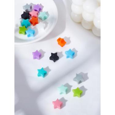 Imagem de 20 peças de contas focais de 10 cores, contas de estrela, contas em forma de estrela, pônei, formas de arco-íris, contas coloridas para fazer joias faça você mesmo, pulseira, colar, decoração de festa