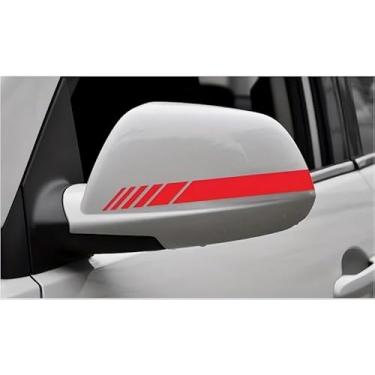 Imagem de 2 peças de adesivos laterais retrovisores de carro estilo PET decalque automotivo listrado acessórios decorativos