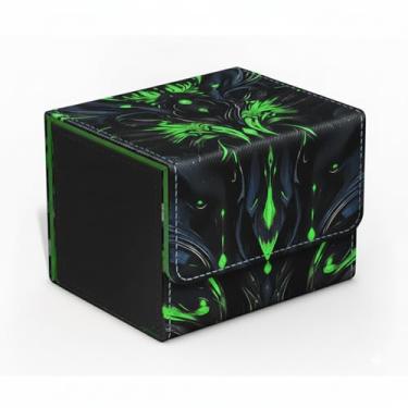 Imagem de Estojo de armazenamento para cartões colecionáveis, caixa protetora de couro PU, capacidade para mais de 100 cartões, para cartões de jogos, proteção de coleção