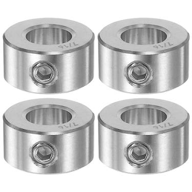 Imagem de Generic 4 peças de colar de eixo de 7/40.6 cm furo de aço inoxidável 304 colares de eixo de parafuso de fixação, 7/20.3 cm OD, 7/40.6 cm de largura, para eixo de carrinho de mão de roda, conjuntos de