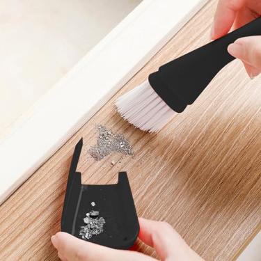 Imagem de Conjunto de escova e pá de lixo, ferramentas de limpeza multifuncionais portáteis e multifuncionais para mesa de quadro-chave (preto)