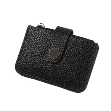 Imagem de Bolsa de moedas texturizada de grão de seixo, elegante e compacta, perfeita para viagens, viagens diárias e uso doméstico, Preto, Tendência