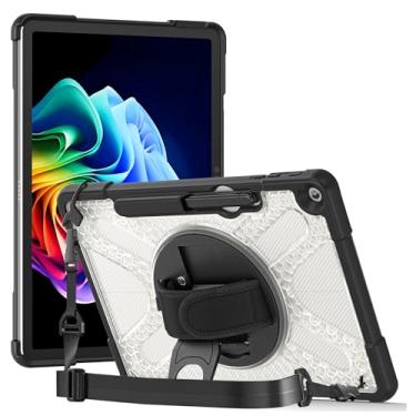 Imagem de Rantice Capa para Microsoft Surface Pro de 12 polegadas (2025), capa resistente à prova de choque com suporte giratório 360, alça de mão e alça de ombro, compatível com teclado tipo capa (transparente