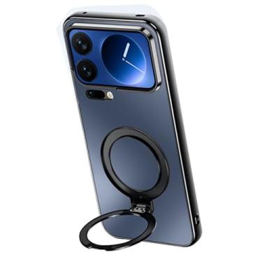 Imagem de FWYANZH Capa para Xiaomi 17 Pro Max/17 Pro/17, suporte de anel, capa de telefone com suporte de suporte, proteção completa para câmera rígida, capa fina, preta, 17 Pro