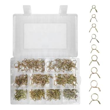 Imagem de MTRPS 310 peças de braçadeiras de mangueira de mola de 5 a 13 mm, grampos de mola de tubo de combustível de fio duplo, 9 tamanhos, kit sortido de fixadores de tubo de ar para motocicleta, scooter