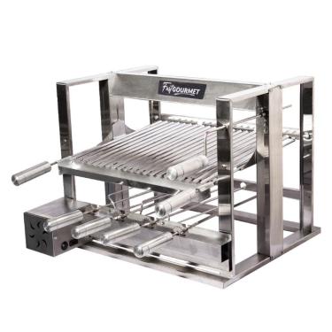 Imagem de Churrasqueira Elevatória Fast Gourmet Com Kit Giratório Elétrico, 4 Espetos E Grelha Parrilha Egkg04