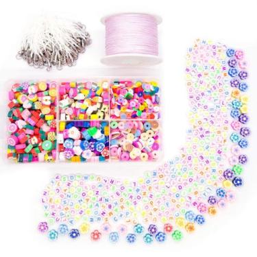 Imagem de Kit Bijuteria Strap Phone Fimo 700 Pçs + Caixa Divisória Miçanga Colar