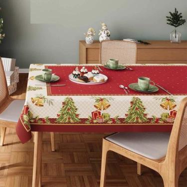 Imagem de Toalha De Mesa Super Pratica Algodão Árvore De Natal 1,40X2,20m Lepper