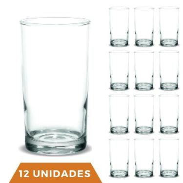 Imagem de 12 Copos Brooklyn 330ml Agua Vidro Transparente Suco Nadir - NADIR FIG