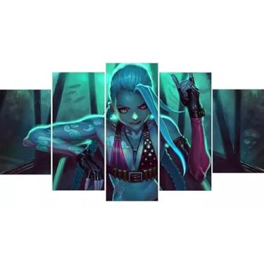 Imagem de Kit quadro decorativo 5 peças 95x60cm Personagem Jogo Gamer Top