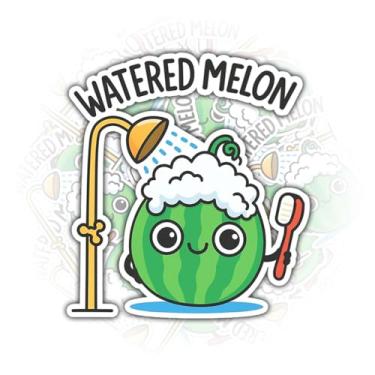 Imagem de (3 peças) Adesivo de melão molhado, adesivo de vinil engraçado de melancia, trocadilho de frutas para garrafa de água, decalque de caderno, presentes para amigas amigas e amigas – 7,5 x 7,6 cm