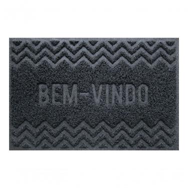 Imagem de Capacho Vinílico Zig Zag Grafite Dark Gray 60x40cm - Uzoo Capacho Vinilico Zigzag 60x40cm Grafite Dark Gray