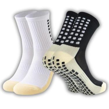 Imagem de Kit 2 pares Meias esportivas antiderrapante Pilates idosos Hidroginást