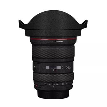 Imagem de Adesivo para câmera EF 17-40 4 com tampa de lente antiarranhões para Canon EF 17-40 mm F4 Adesivo de película protetora (preto fosco)