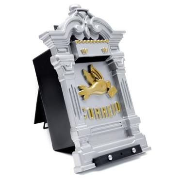 Imagem de Caixa Correio Colonial Prata Reforçada Vintage Embutir Portão - JLK PL