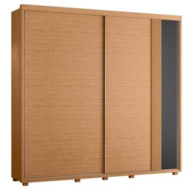 Imagem de Guarda Roupa Casal Acácia 2 Portas Deslizantes Flex Freijó-titanium - Móveis Albatroz Freijó-titanium