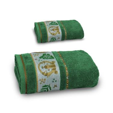 Imagem de Jogo De Toalha De Banho Infantil 2 Peças Soft Kids Com Lavabo Appel Verde - Selva