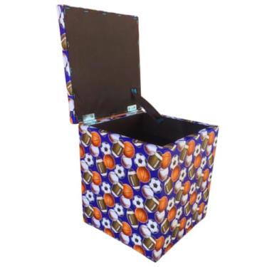 Imagem de Mini puff baú infantil puff pequeno assento para casa quarto sala puf para criança 30×25×25cm(BOLAS)